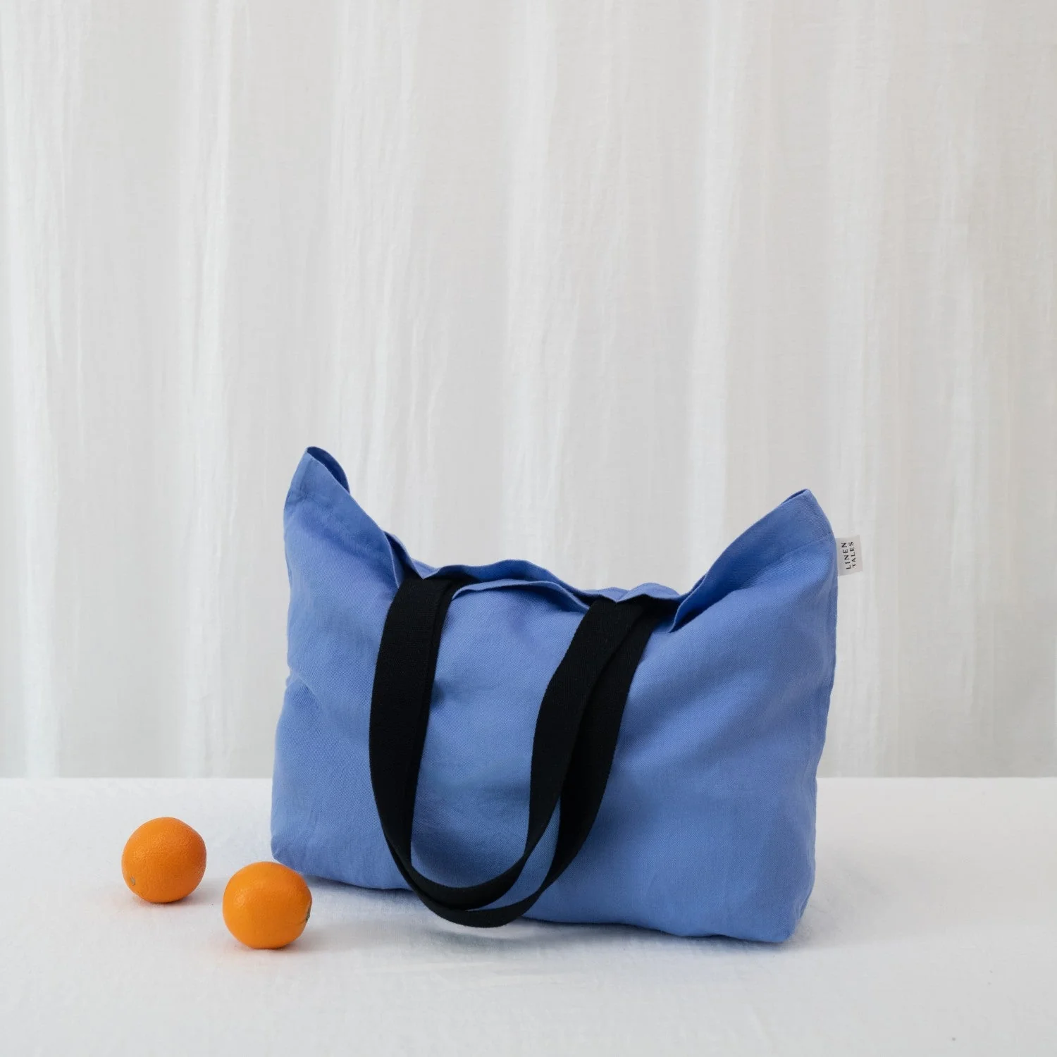LIMITED EDITION Linen Tales Persian Blue Twill Linen Shoulder Bag - Image 2