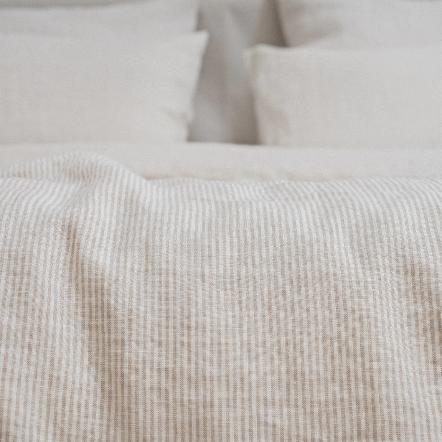 Natural Stripes Linen Duvet Cover Set - Image 4