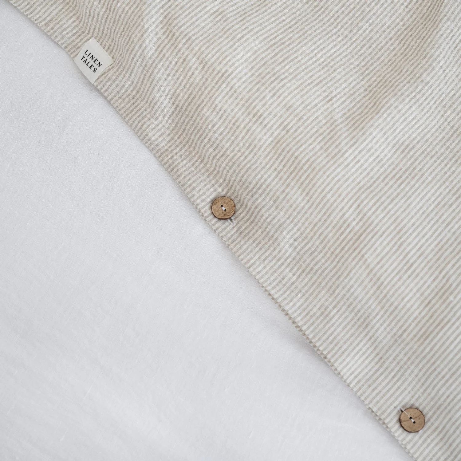 Natural Stripes Linen Duvet Cover Set - Image 6
