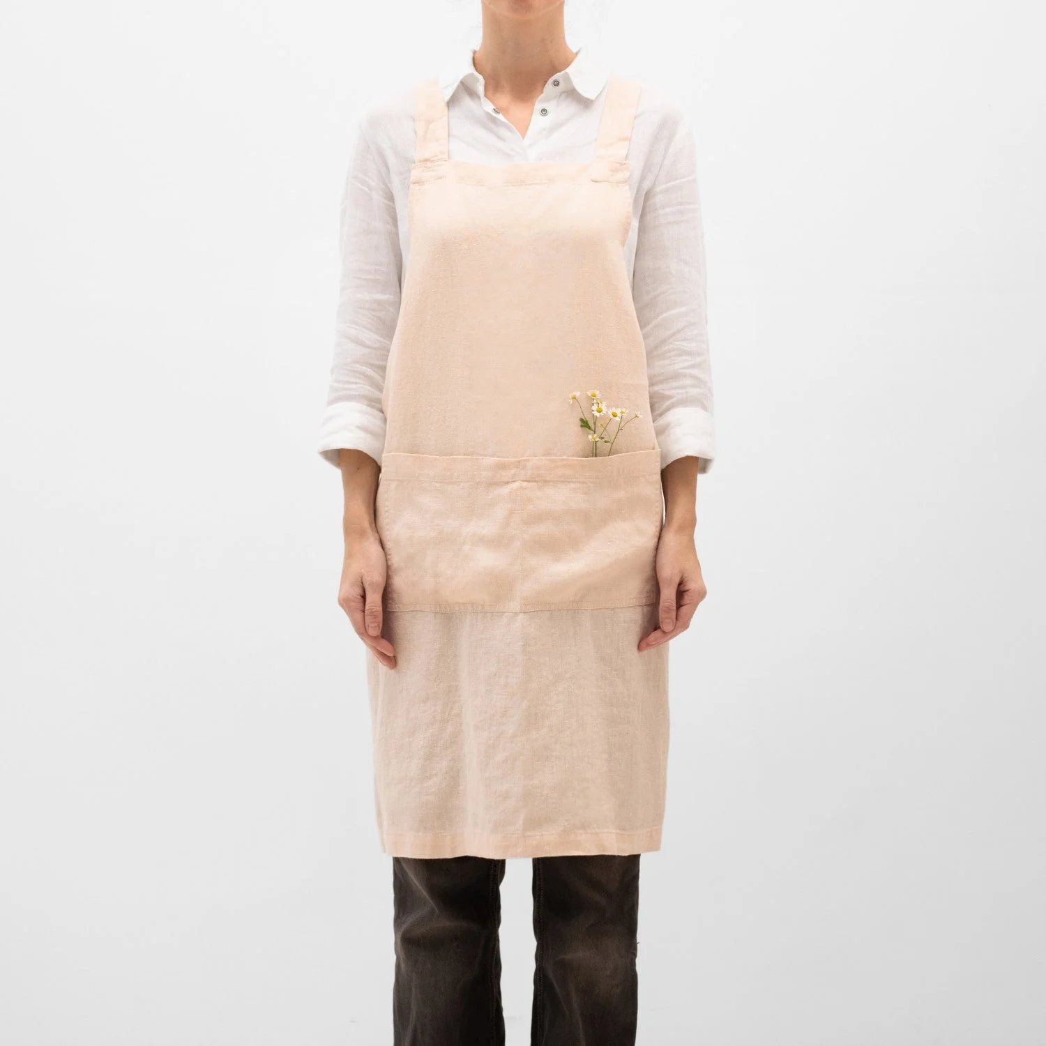 Brazilian Sand Linen Crossback Apron
