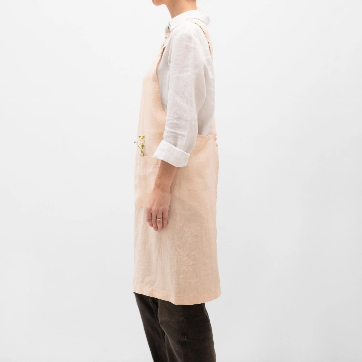 Brazilian Sand Linen Crossback Apron - Image 2
