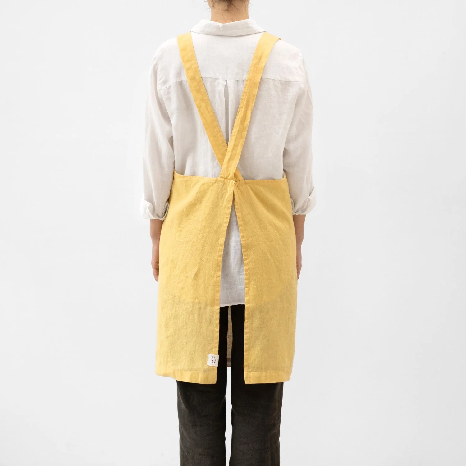 Butter Linen Crossback Apron - Image 3