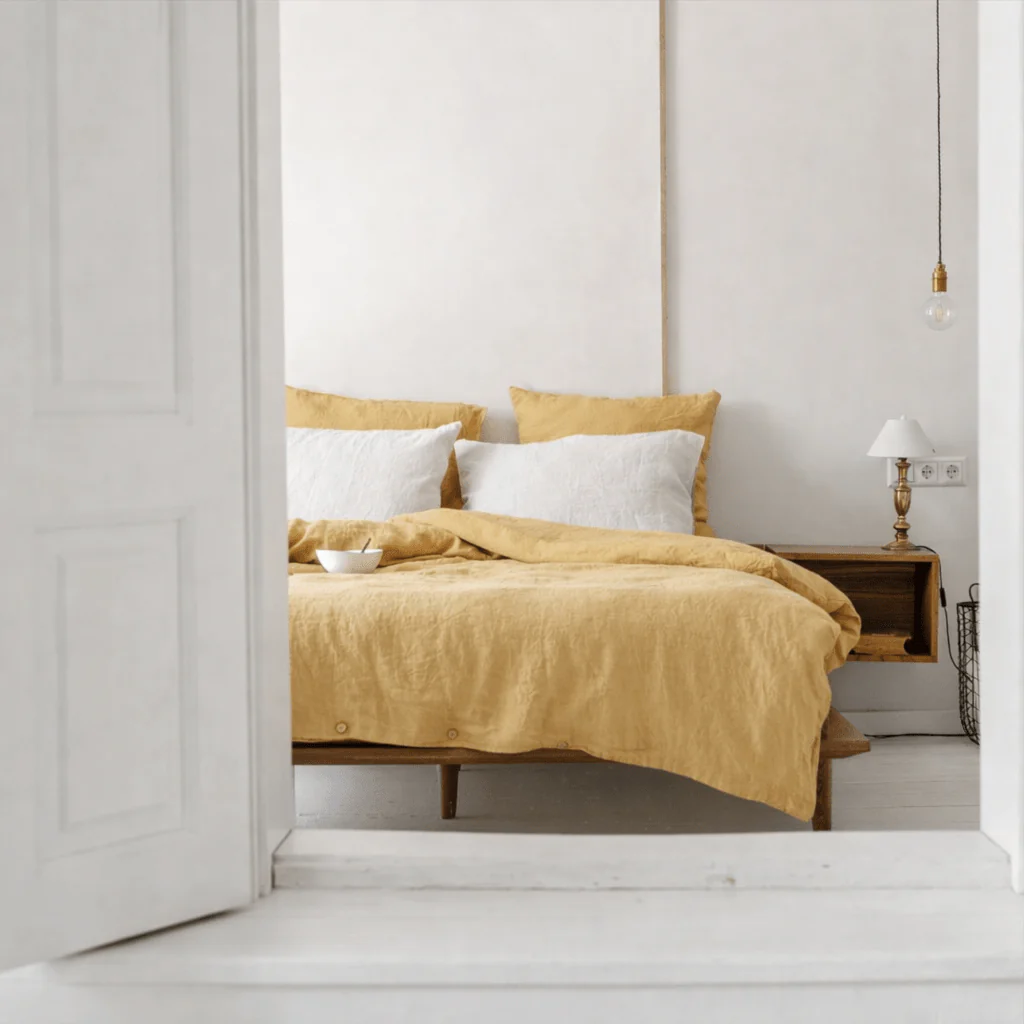 Butter Linen Duvet Cover Set - Image 4