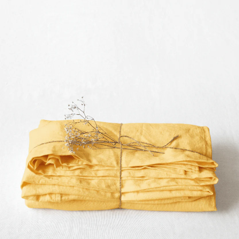 Butter Linen Flat Sheet