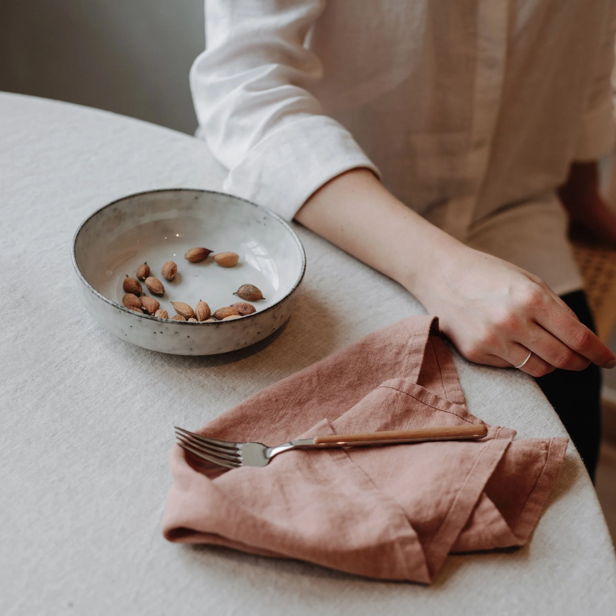 Cafe Creme Lightweight Linen Napkins Set of 2 - Image 3