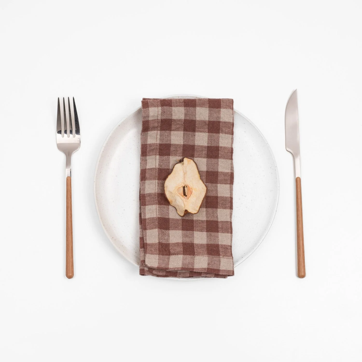 Chocolate Gingham Linen Napkins Set of 2