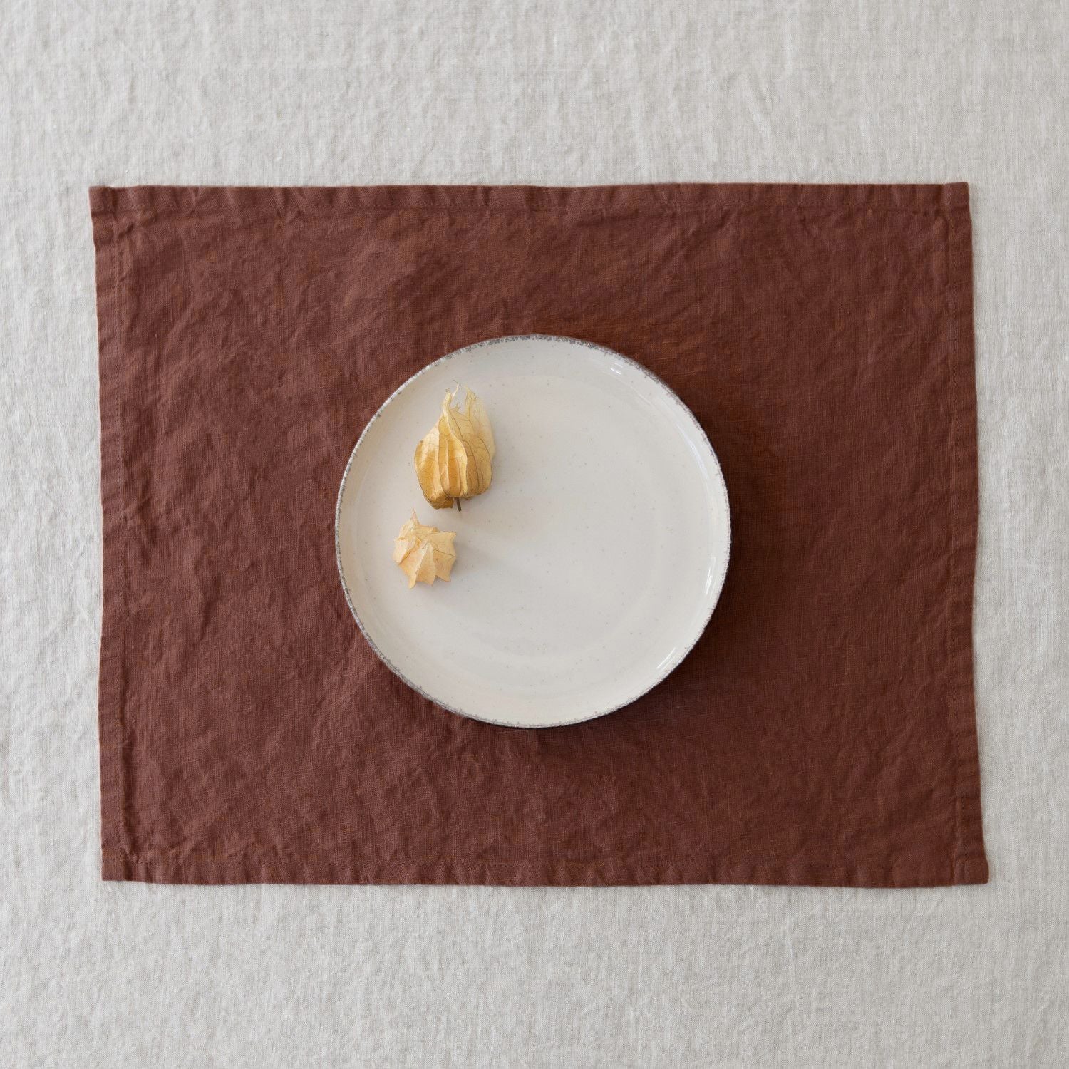 Chocolate Lightweight Linen Single Placemat
