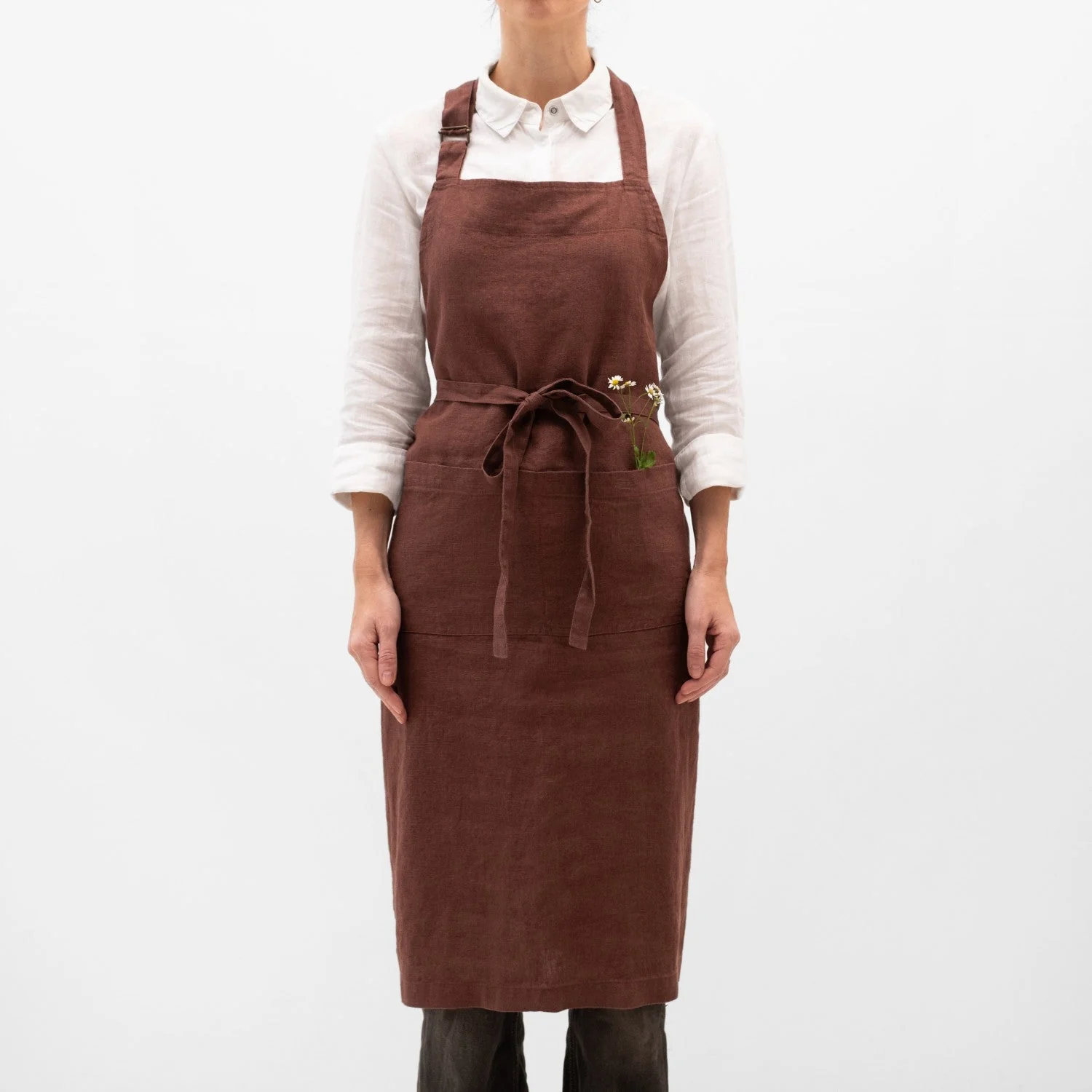 Chocolate Linen Chef Apron