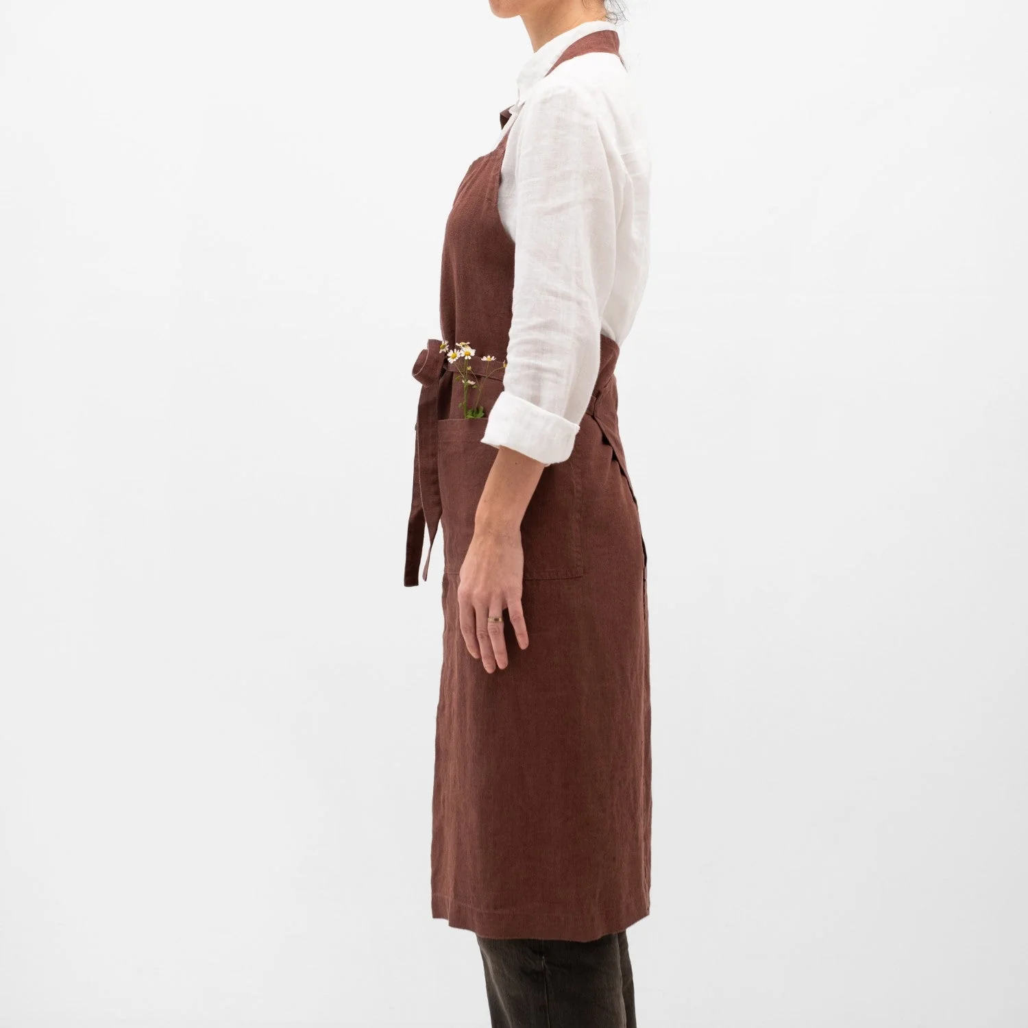 Chocolate Linen Chef Apron - Image 2