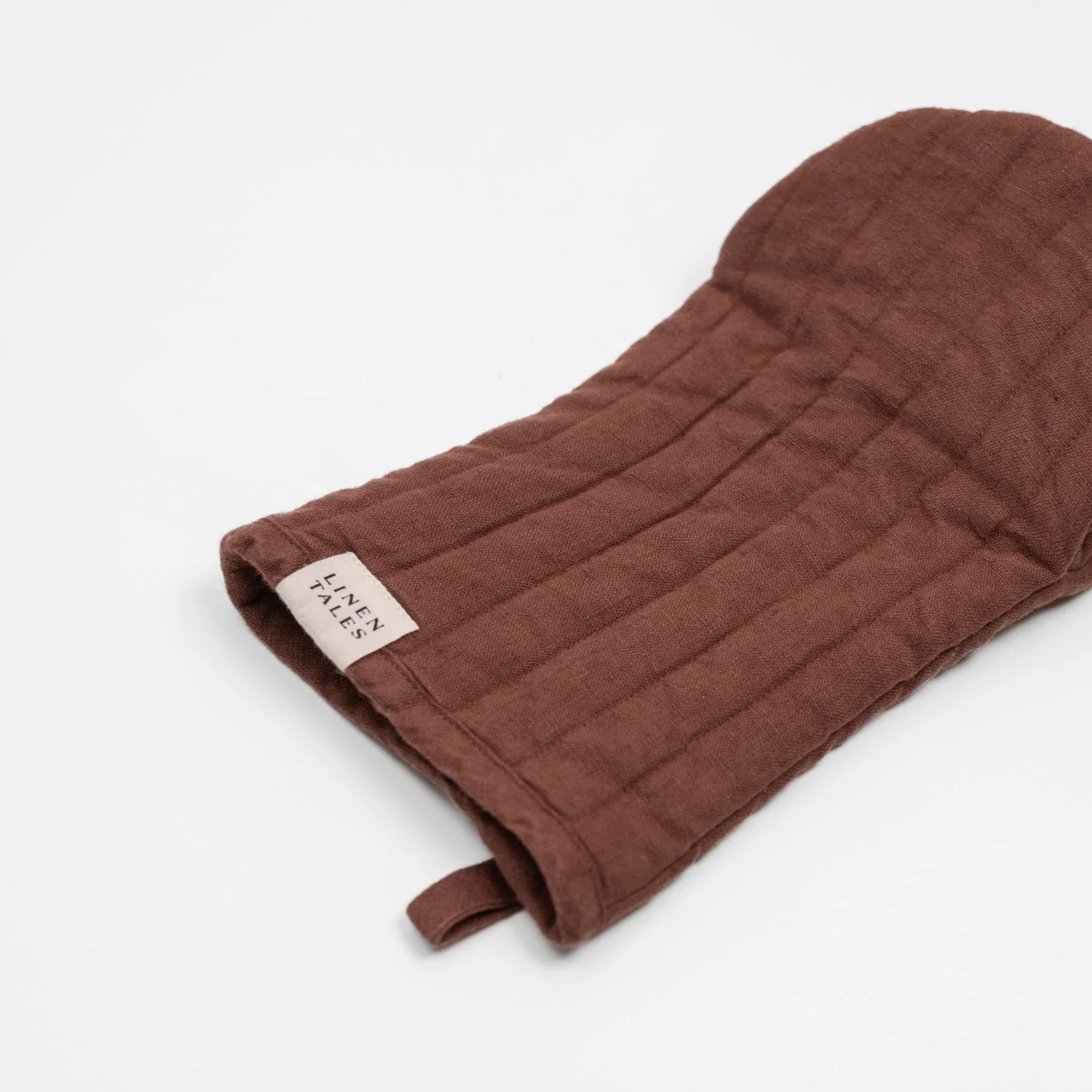 Chocolate Linen Oven Mitt - Image 2