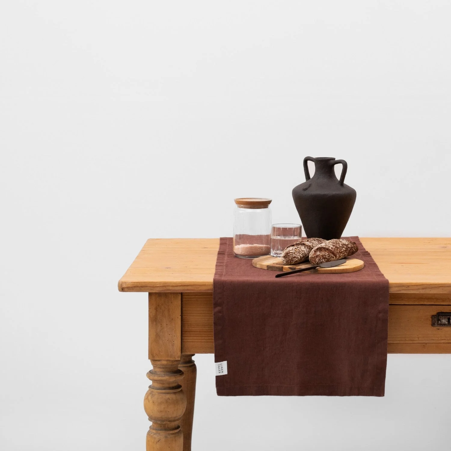 Chocolate Linen Table Runner