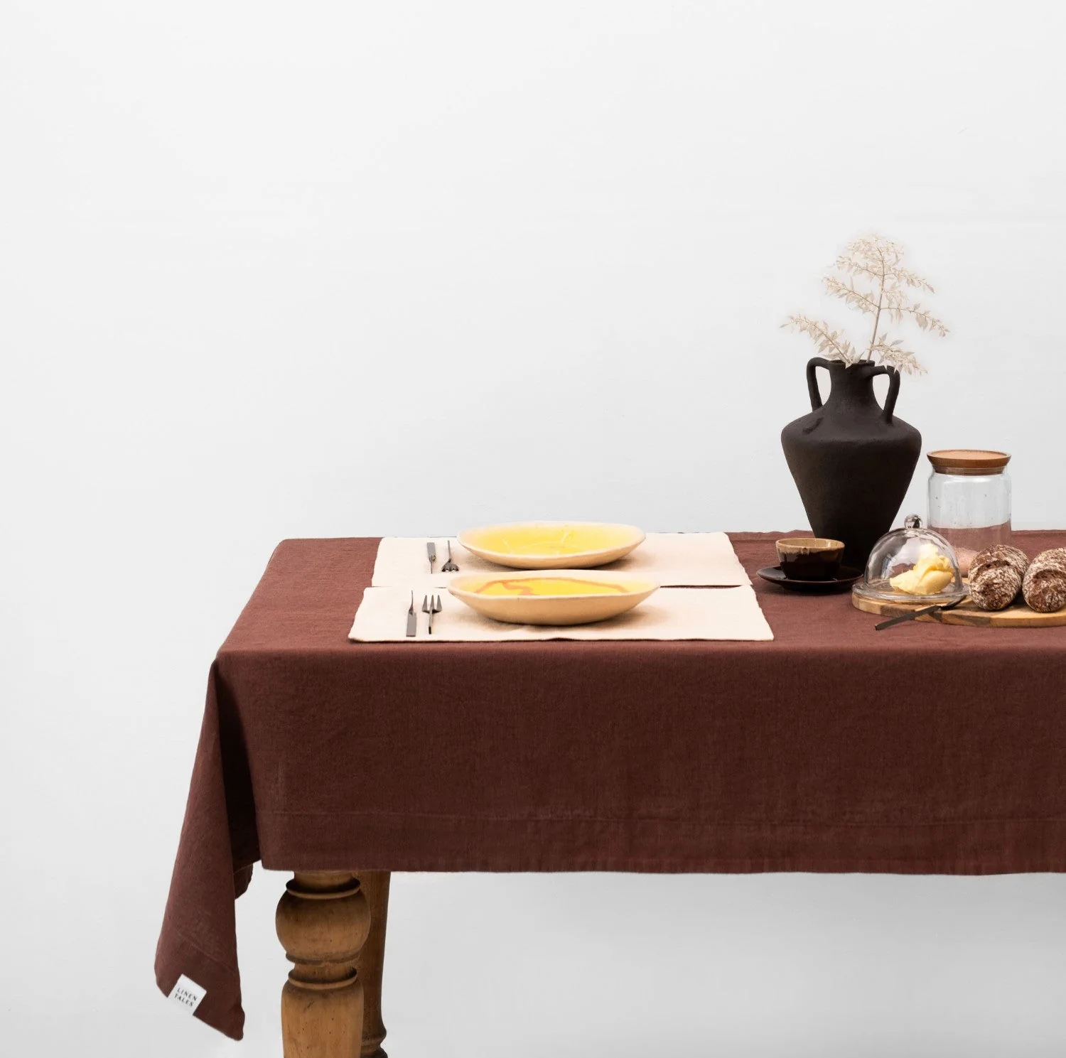 Chocolate Linen Tablecloth