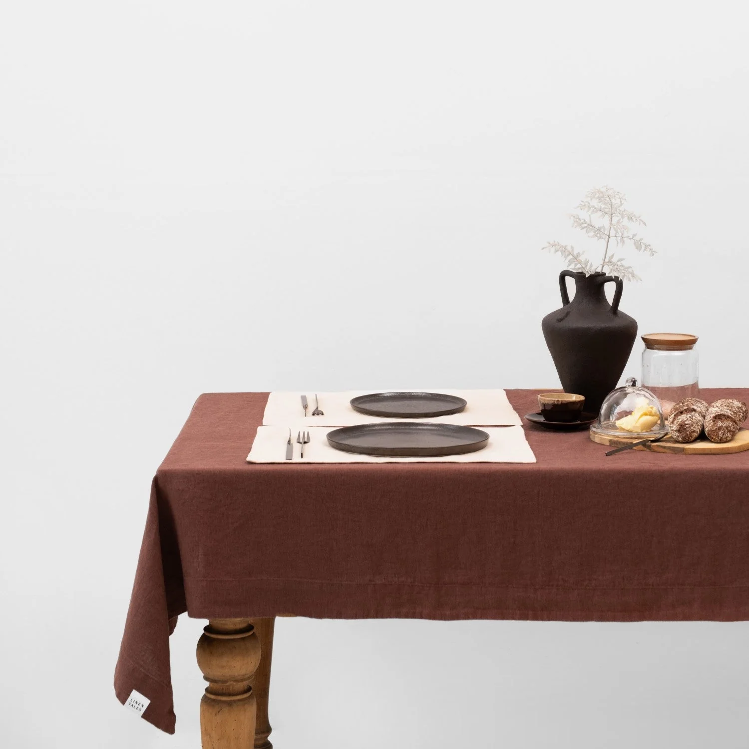 Chocolate Linen Tablecloth - Image 2