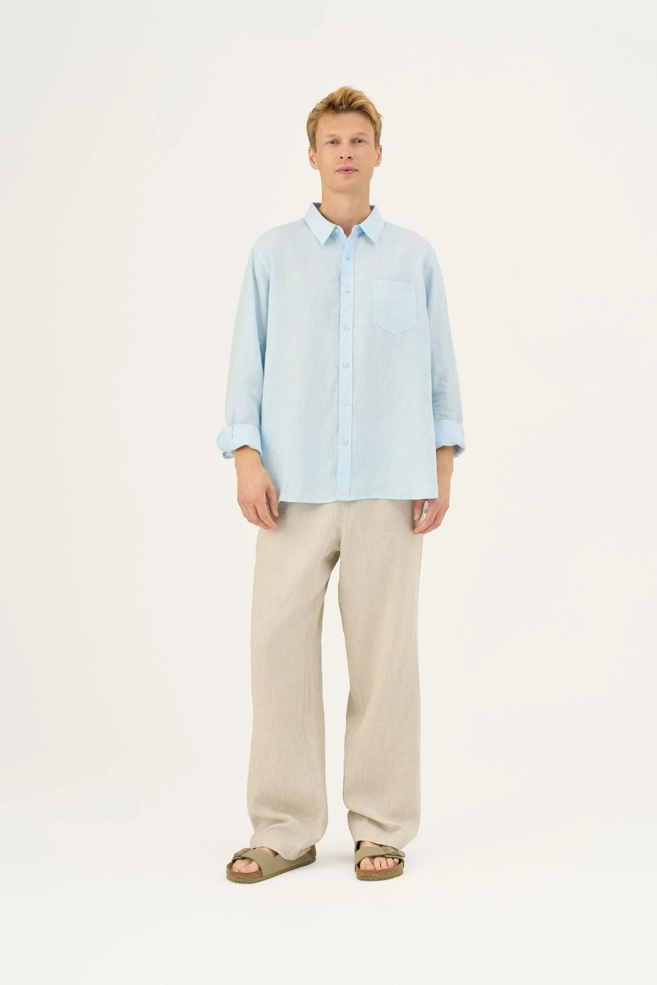 Baby Blue Linen Larch Shirt - Image 4