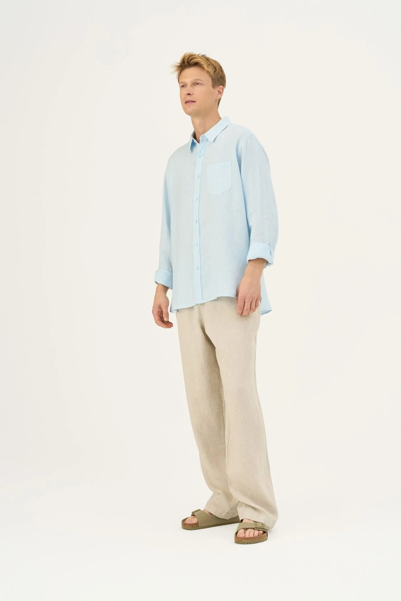 Baby Blue Linen Larch Shirt - Image 5