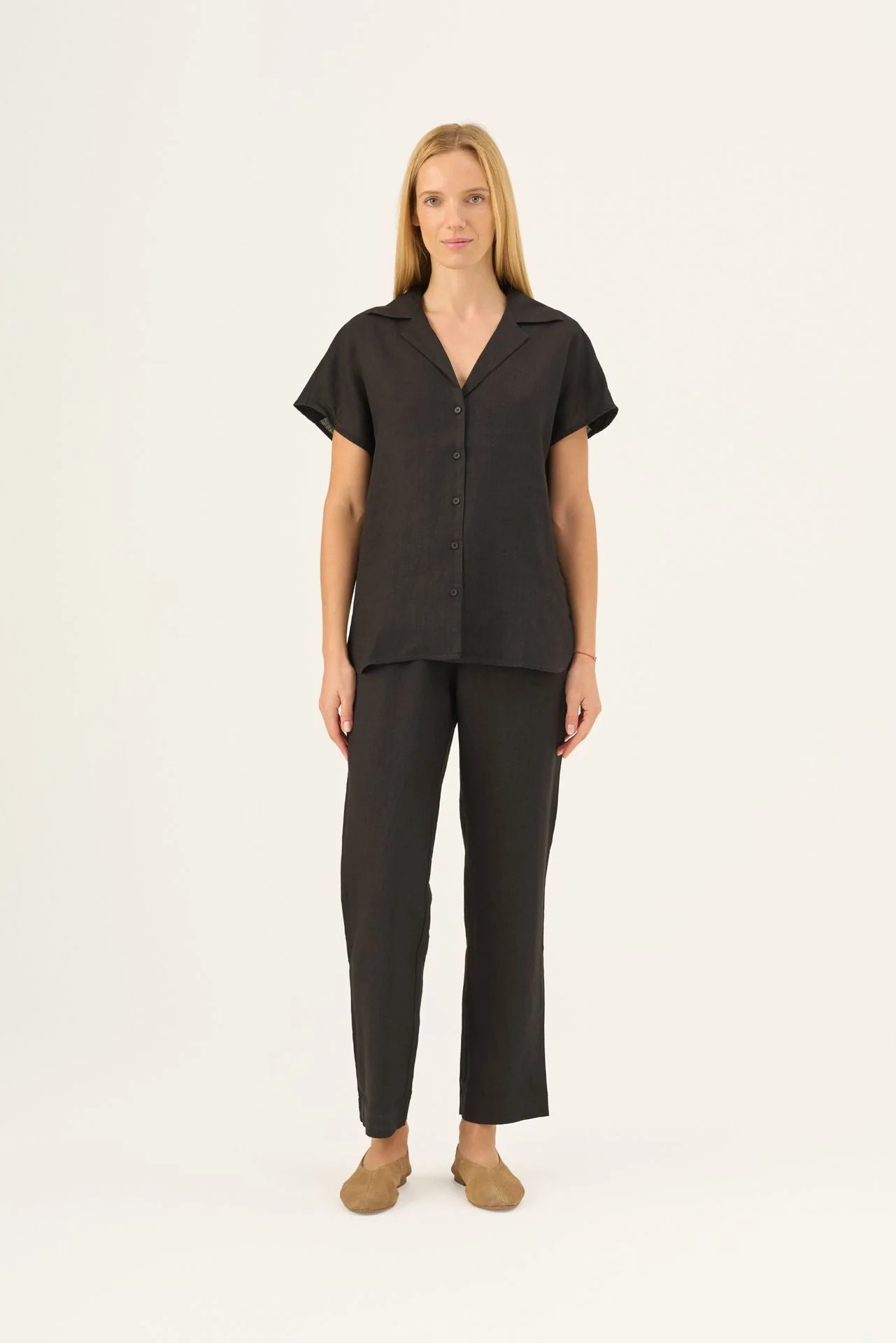 Black Linen Octave Trousers - Image 3