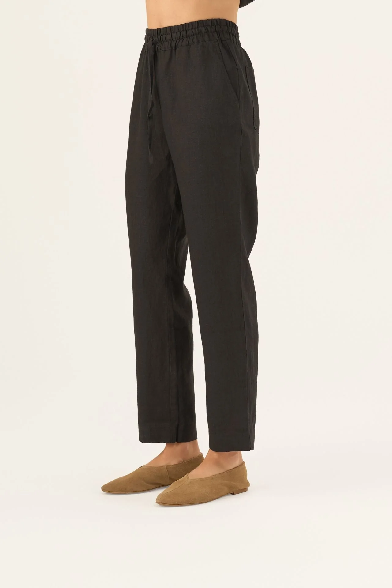 Black Linen Octave Trousers - Image 4