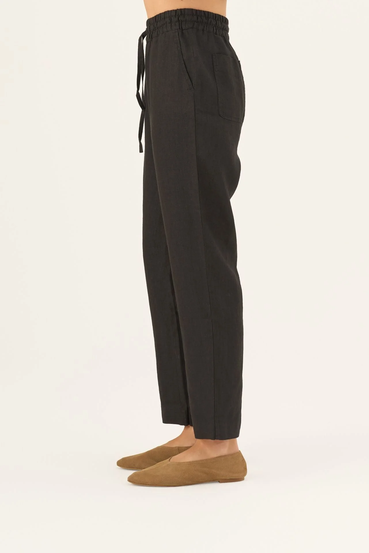 Black Linen Octave Trousers - Image 5