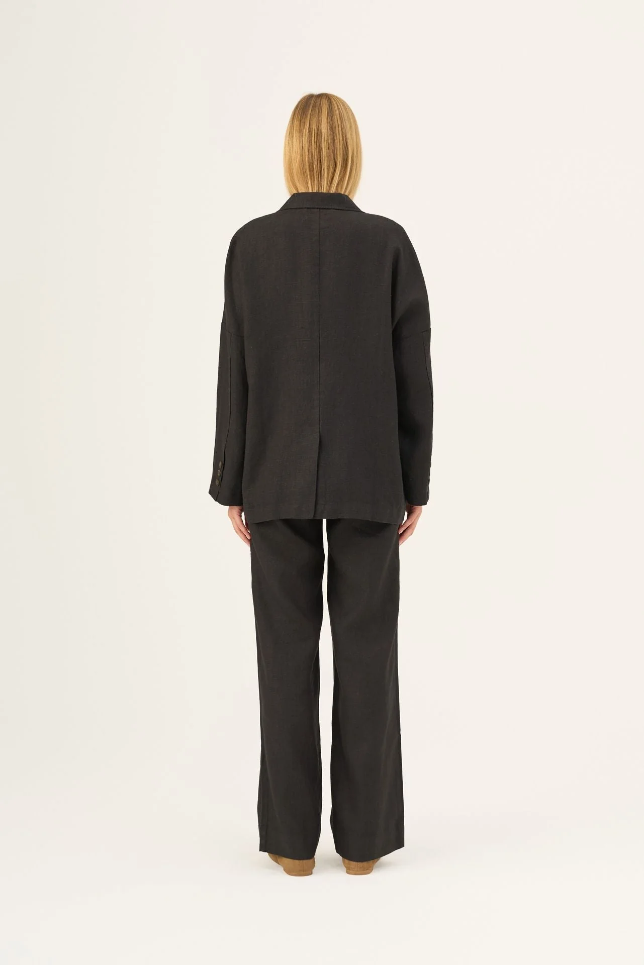 Black Linen Ventus Jacket - Image 4