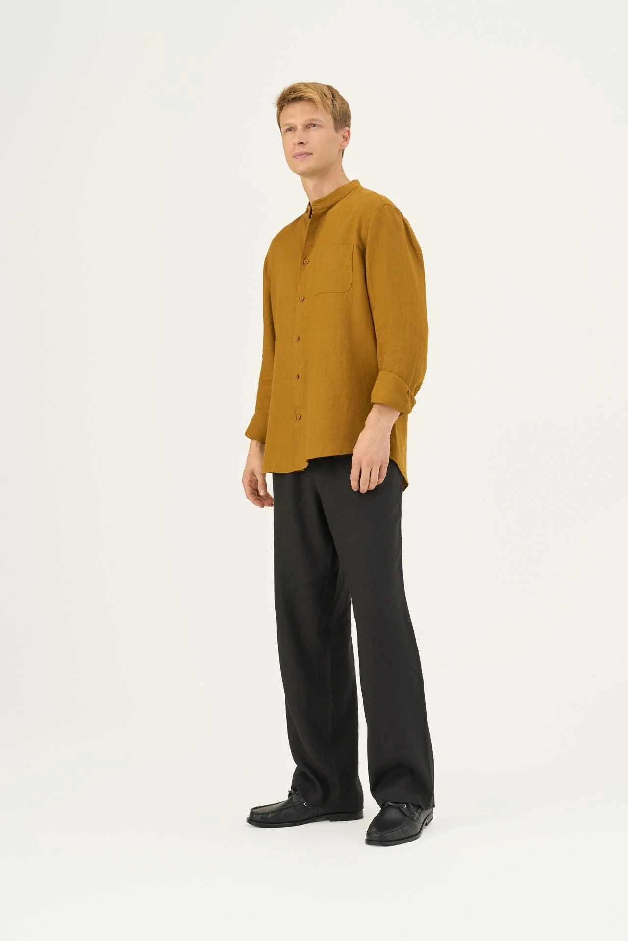 Bronze Linen Snapdragon Shirt - Image 6