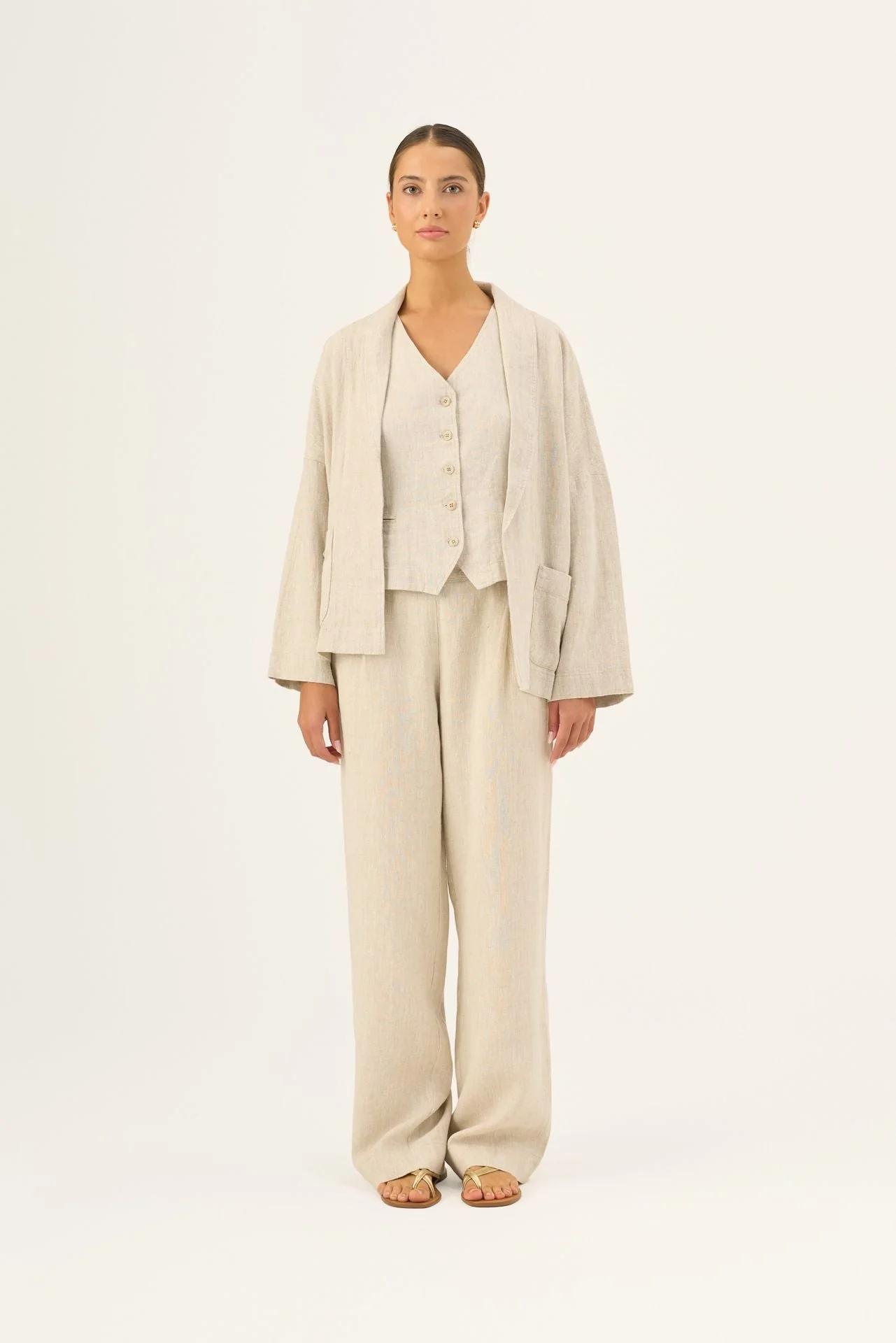 Melange Linen Willow Trousers - Image 3