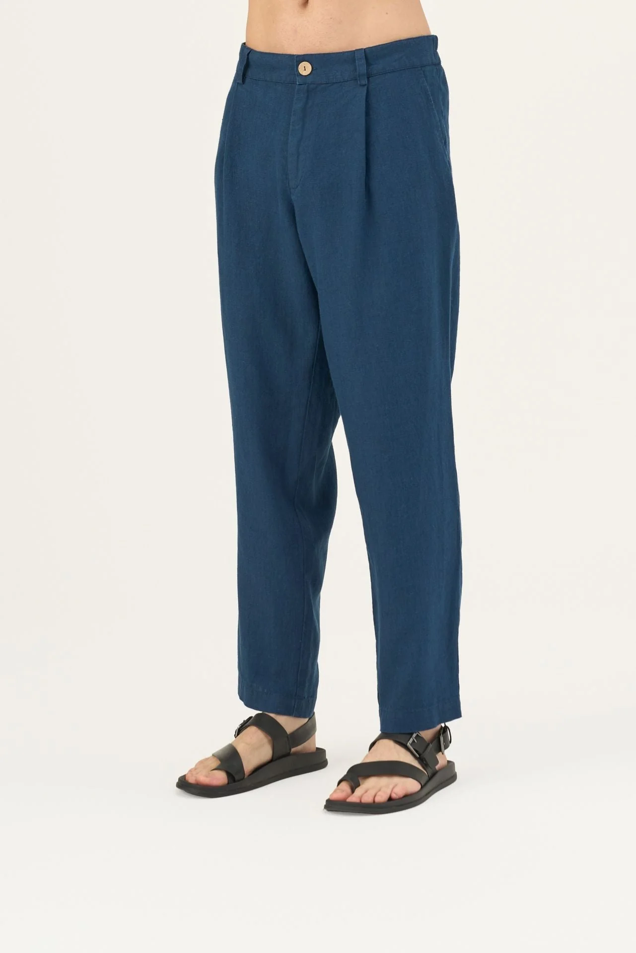 Navy Linen Magnus Trousers - Image 3