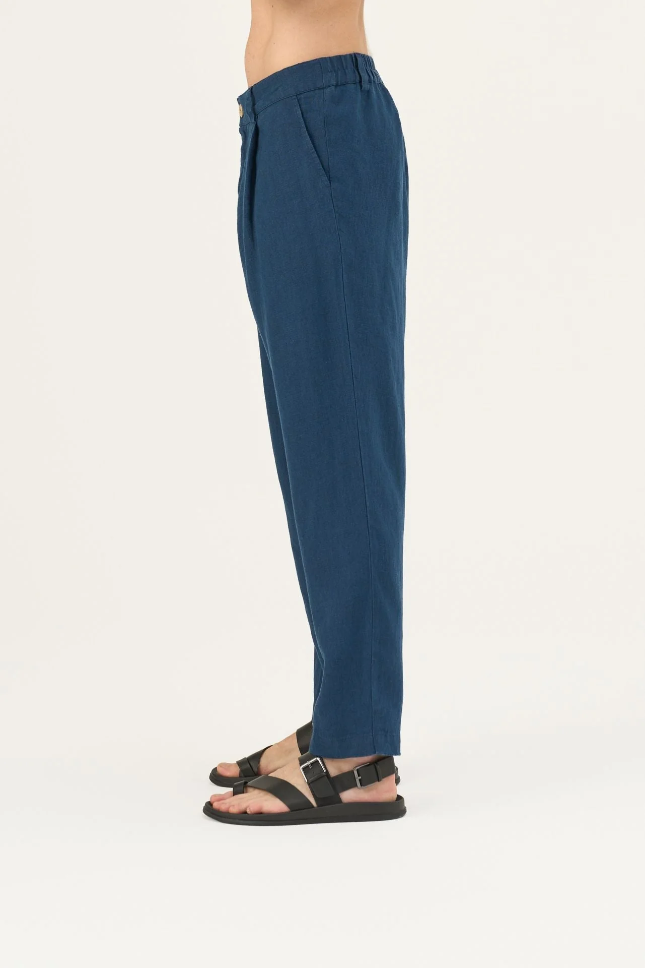 Navy Linen Magnus Trousers - Image 4