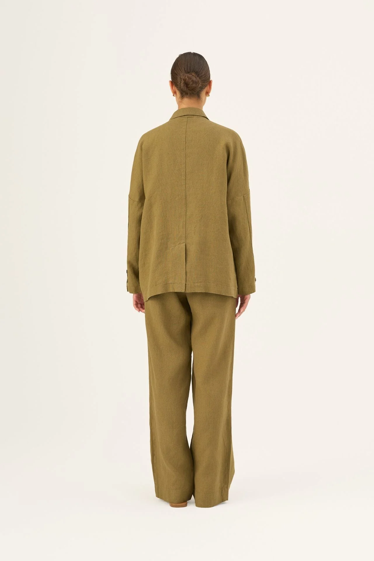 Olive Khaki Linen Ventus Jacket - Image 4