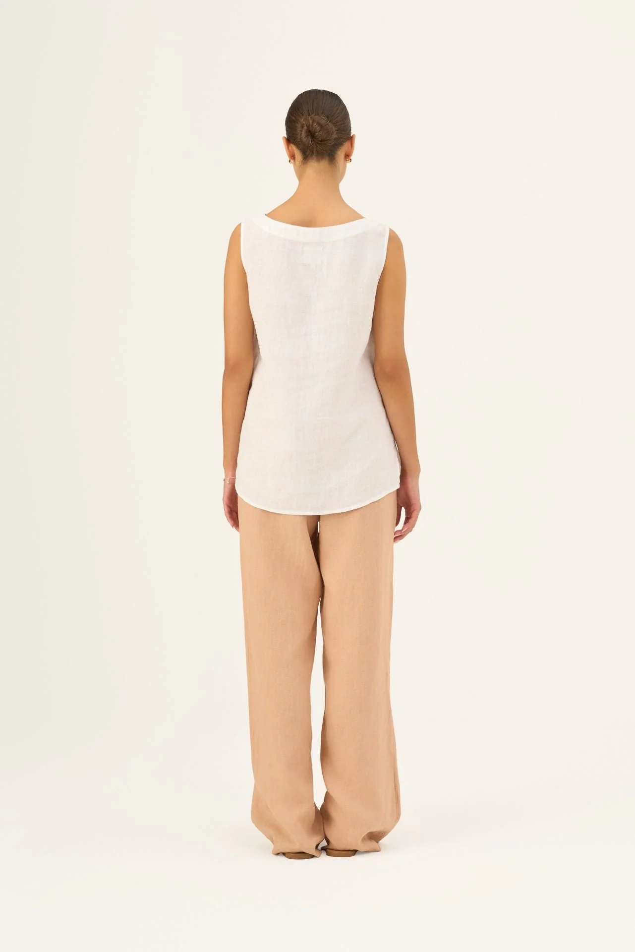 Optical White Linen Audrey Top - Image 4