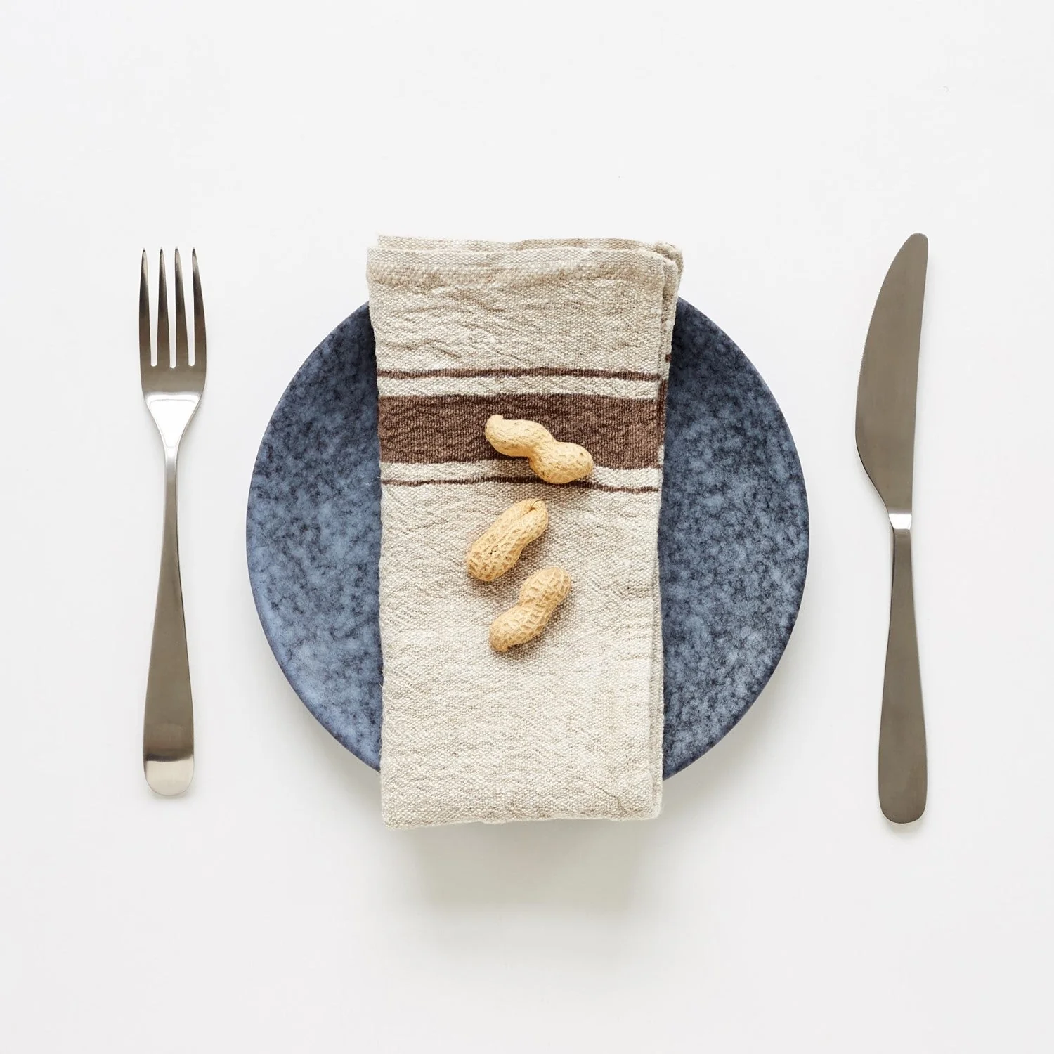 Mocca Stripe Vintage Linen Napkins Set of 2