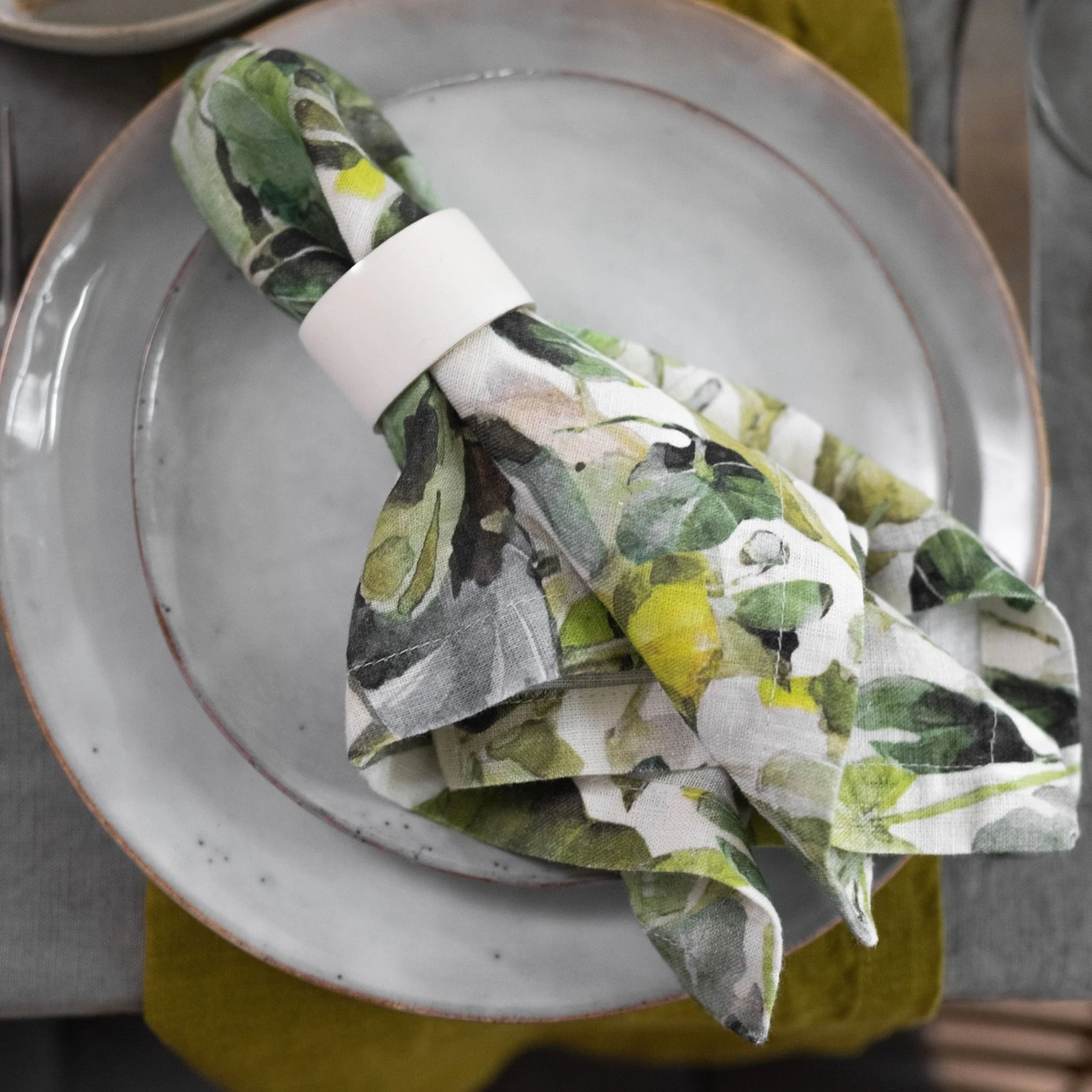 LIMITED EDITION Lotus Linen Napkins Set of 2 - Image 2