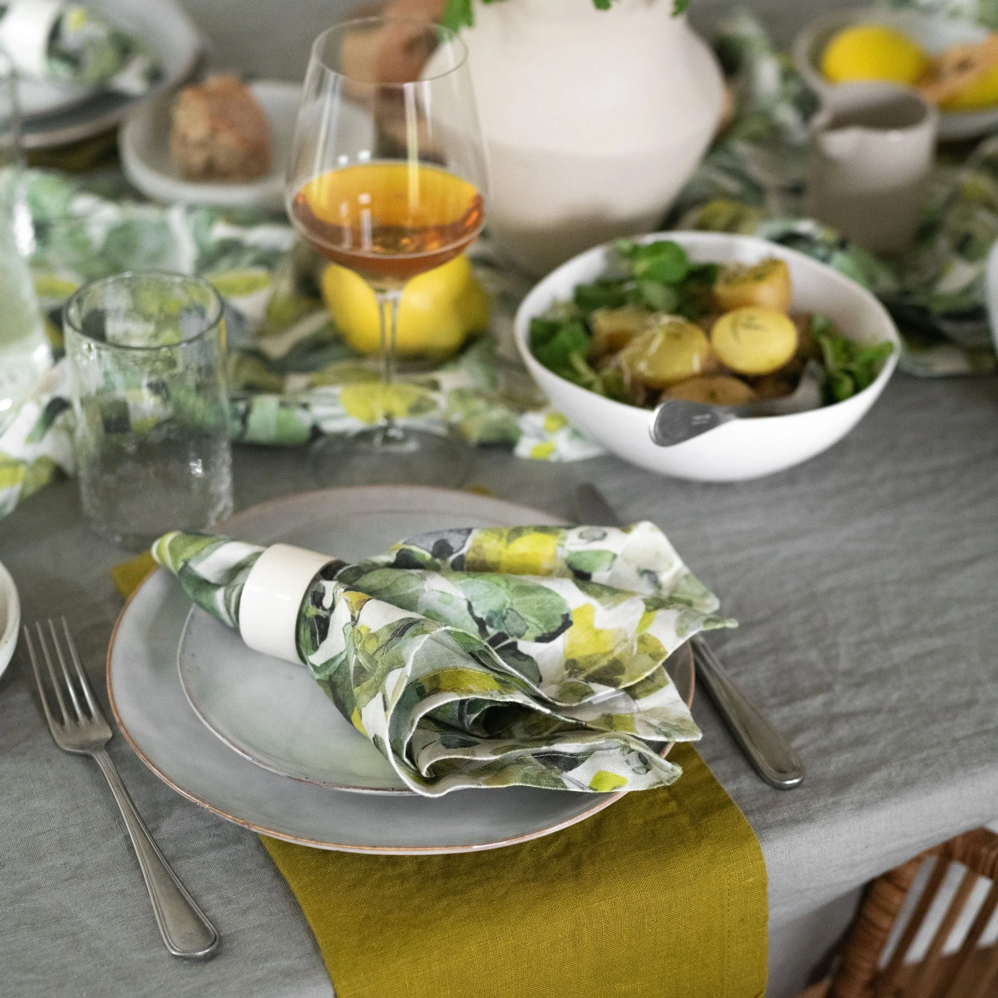 LIMITED EDITION Lotus Linen Napkins Set of 2 - Image 3