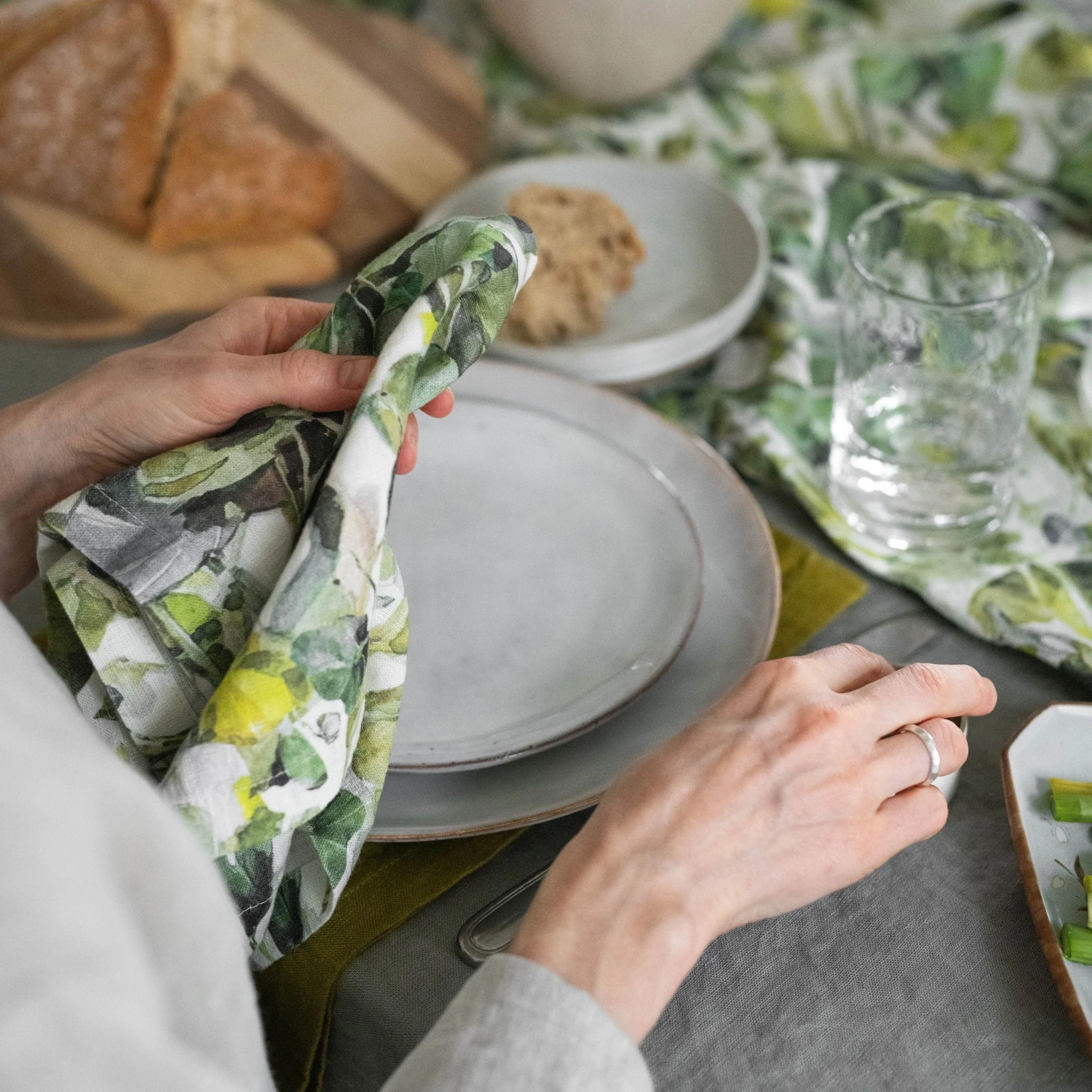 LIMITED EDITION Lotus Linen Napkins Set of 2 - Image 5