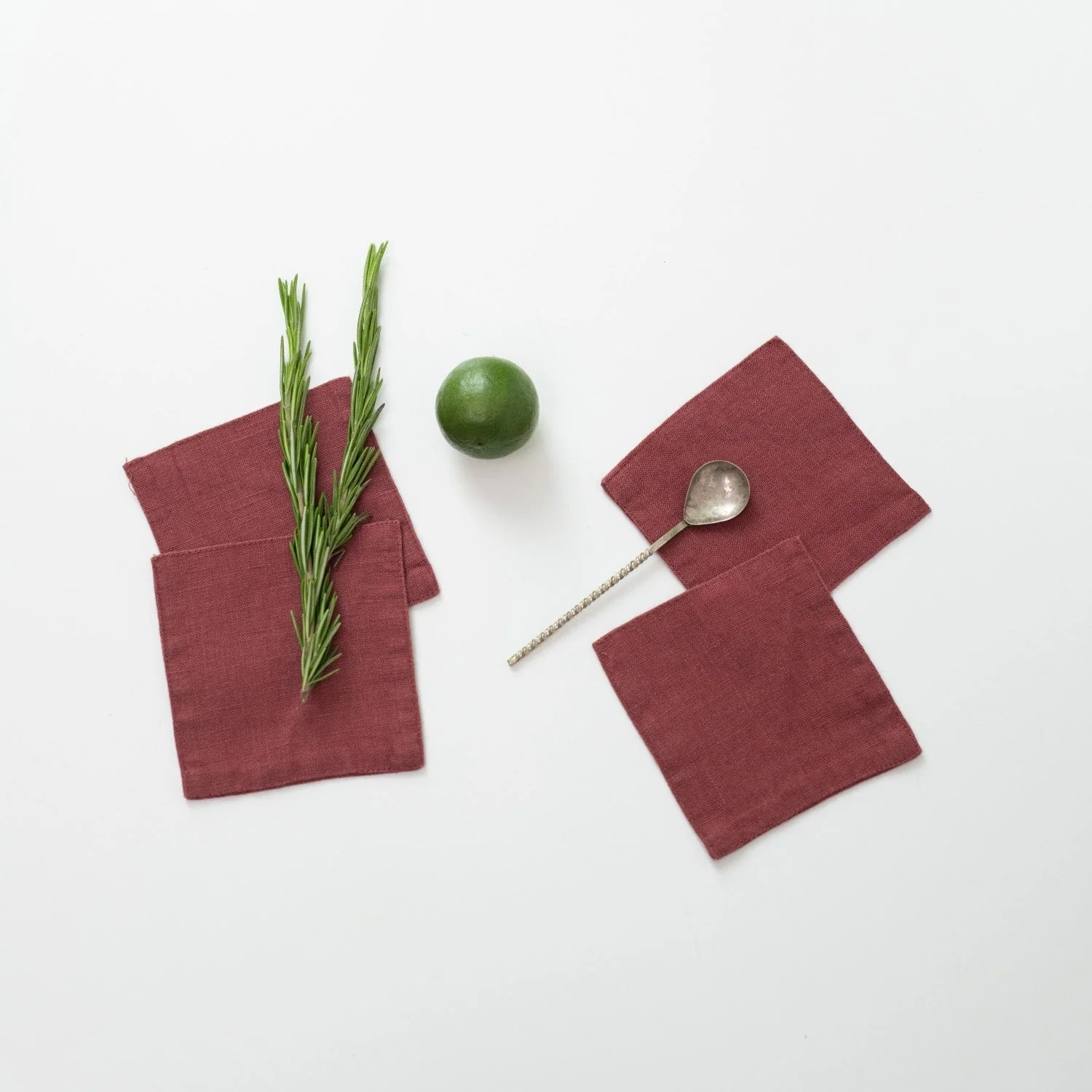 Marsala Linen Coasters Set of 4