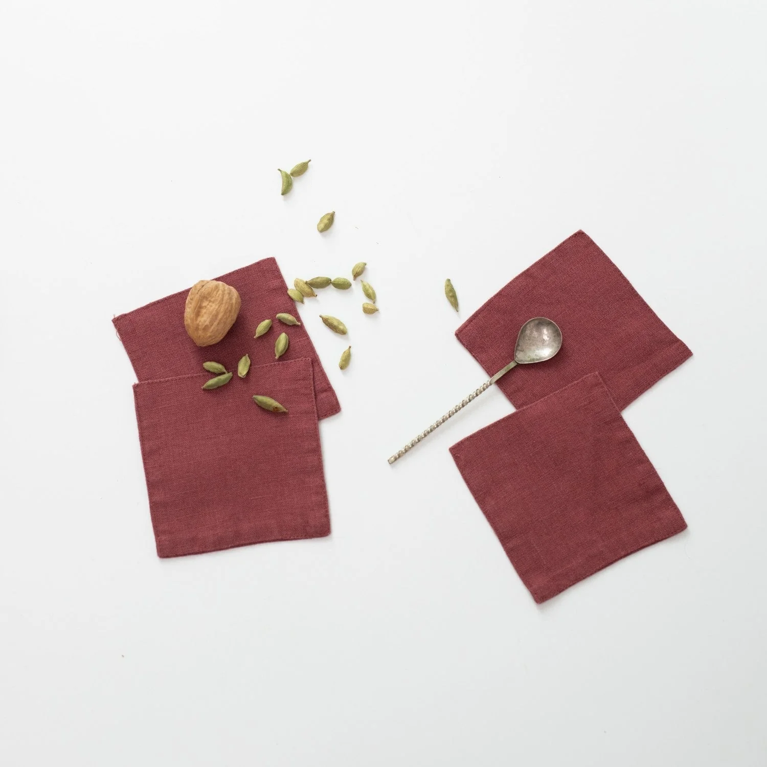 Marsala Linen Coasters Set of 4 - Image 2