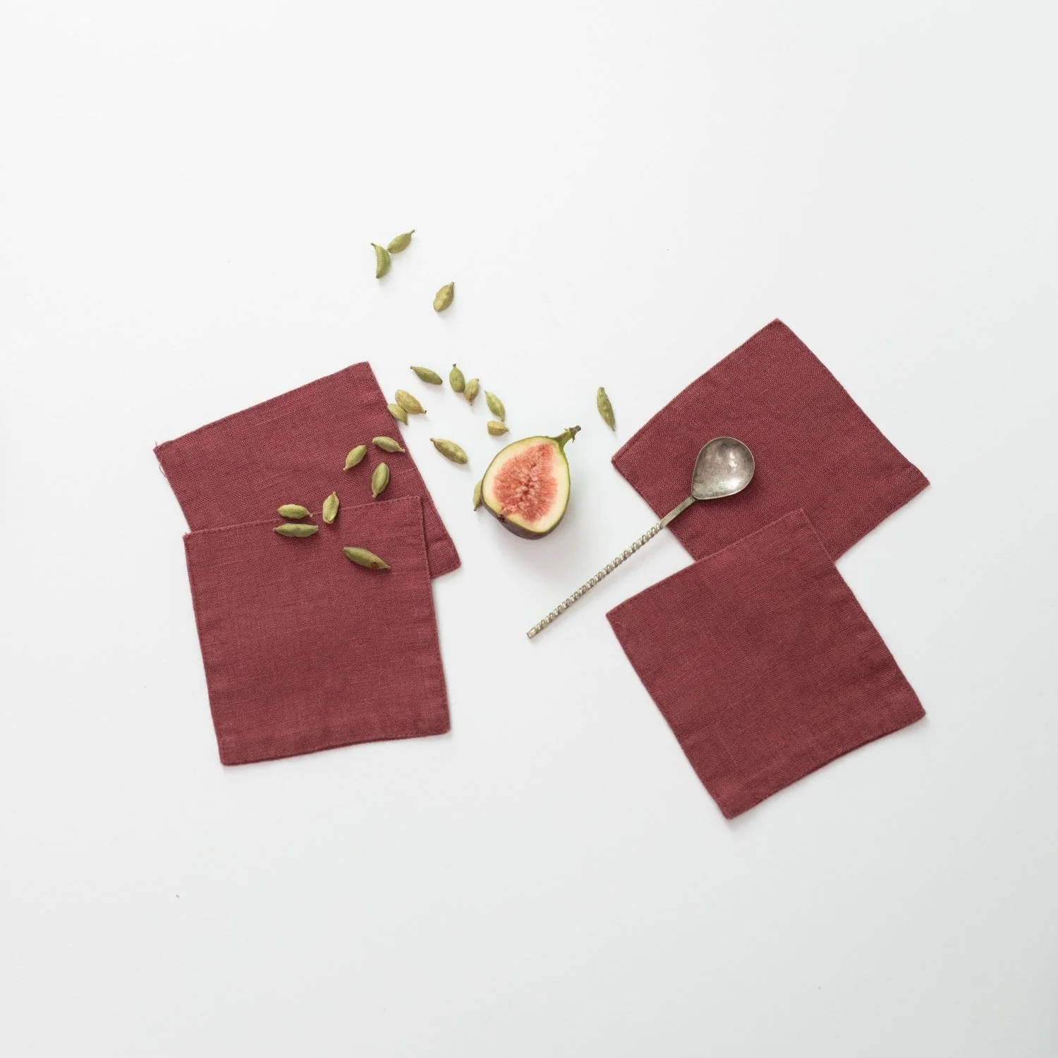 Marsala Linen Coasters Set of 4 - Image 3