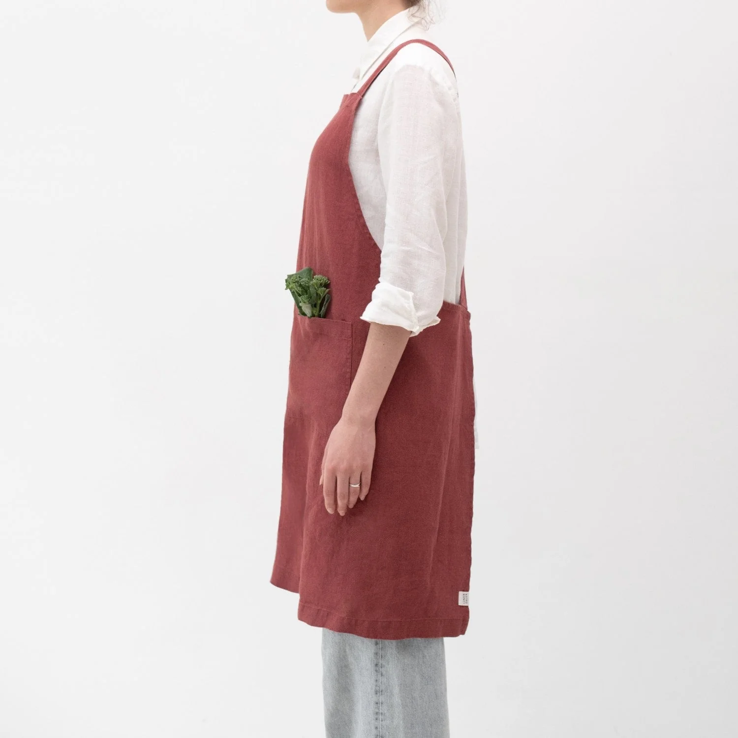 Marsala Linen Crossback Apron - Image 2