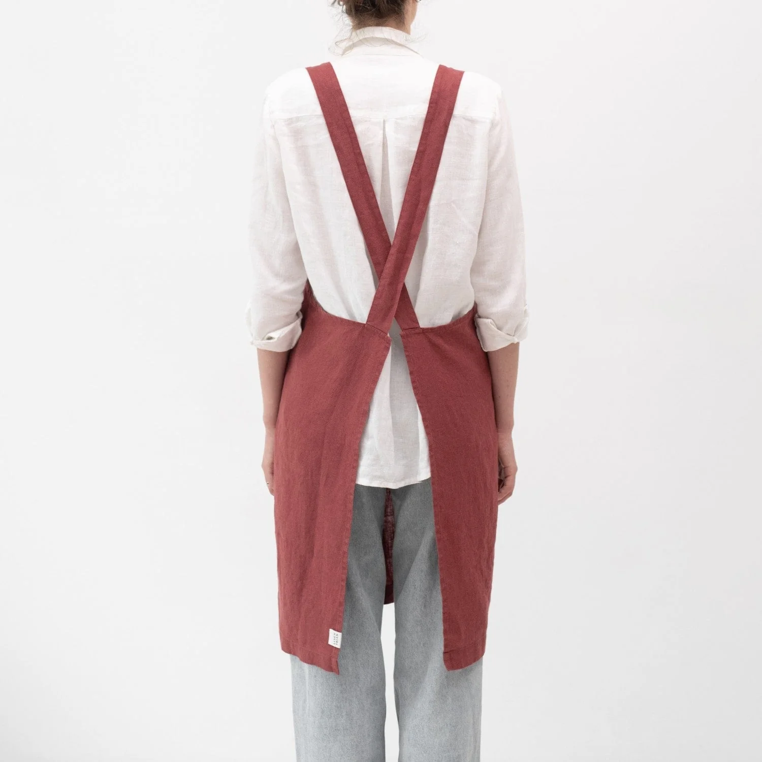Marsala Linen Crossback Apron - Image 3