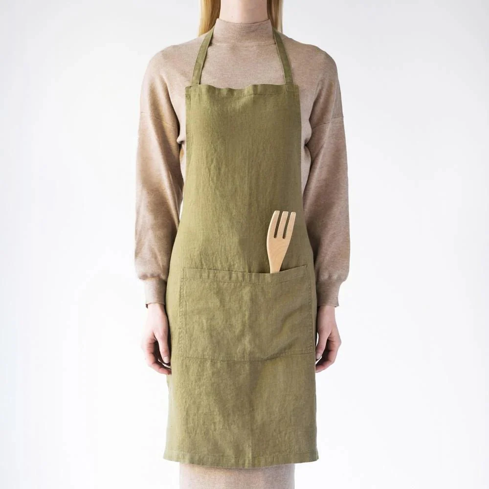 Martini Olive Linen Daily Apron