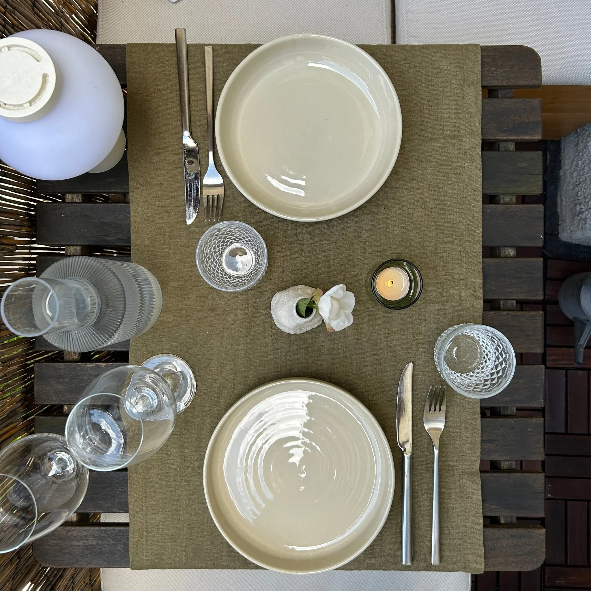 Martini Olive Linen Table Runner - Image 2