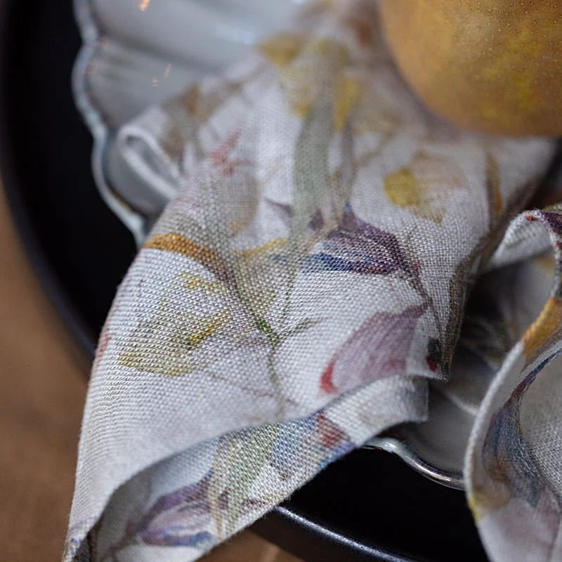 Meadow on Natural Linen Napkins Set of 2 - Image 2