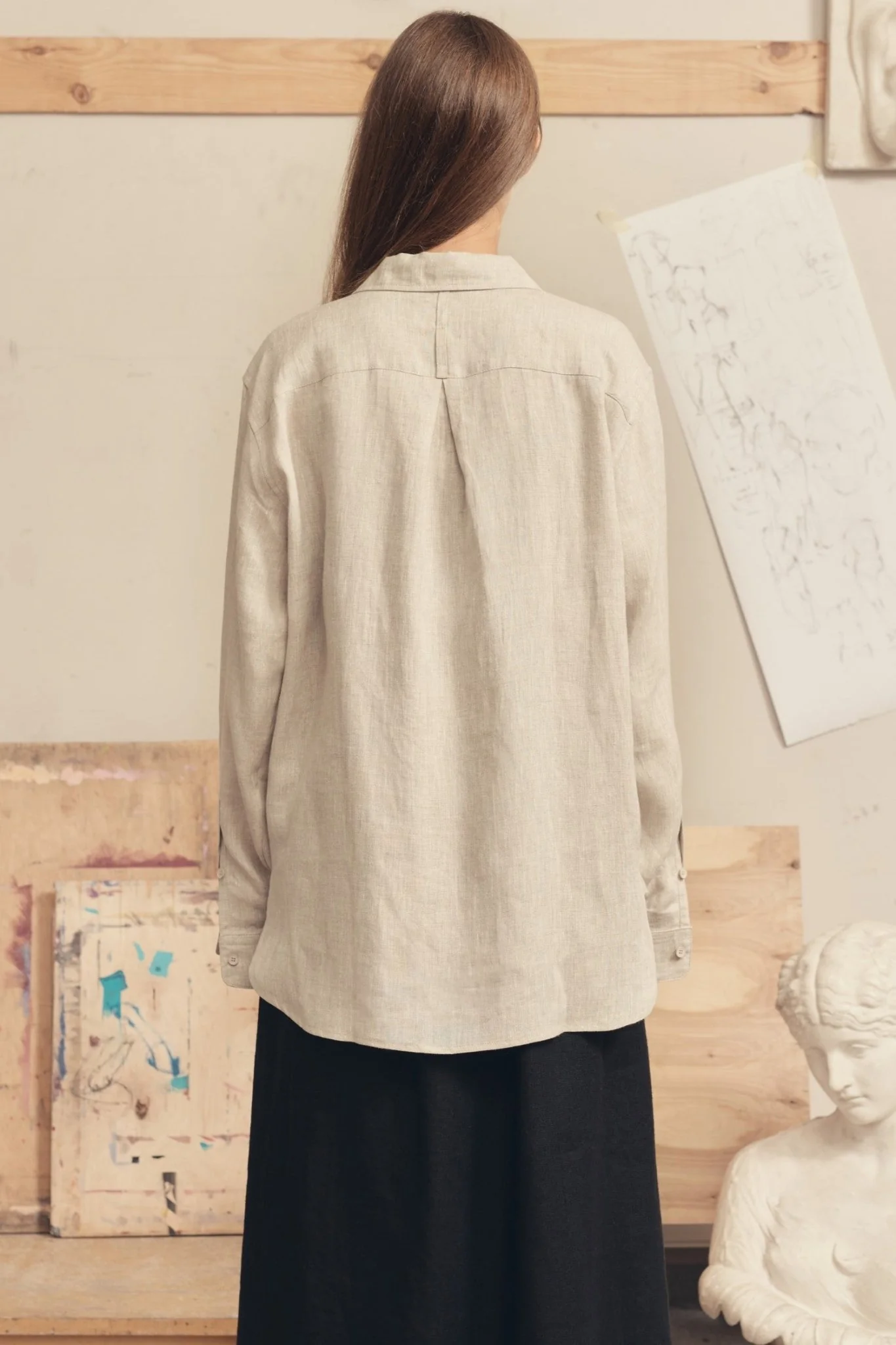 Melange Linen Larch Shirt - Image 3