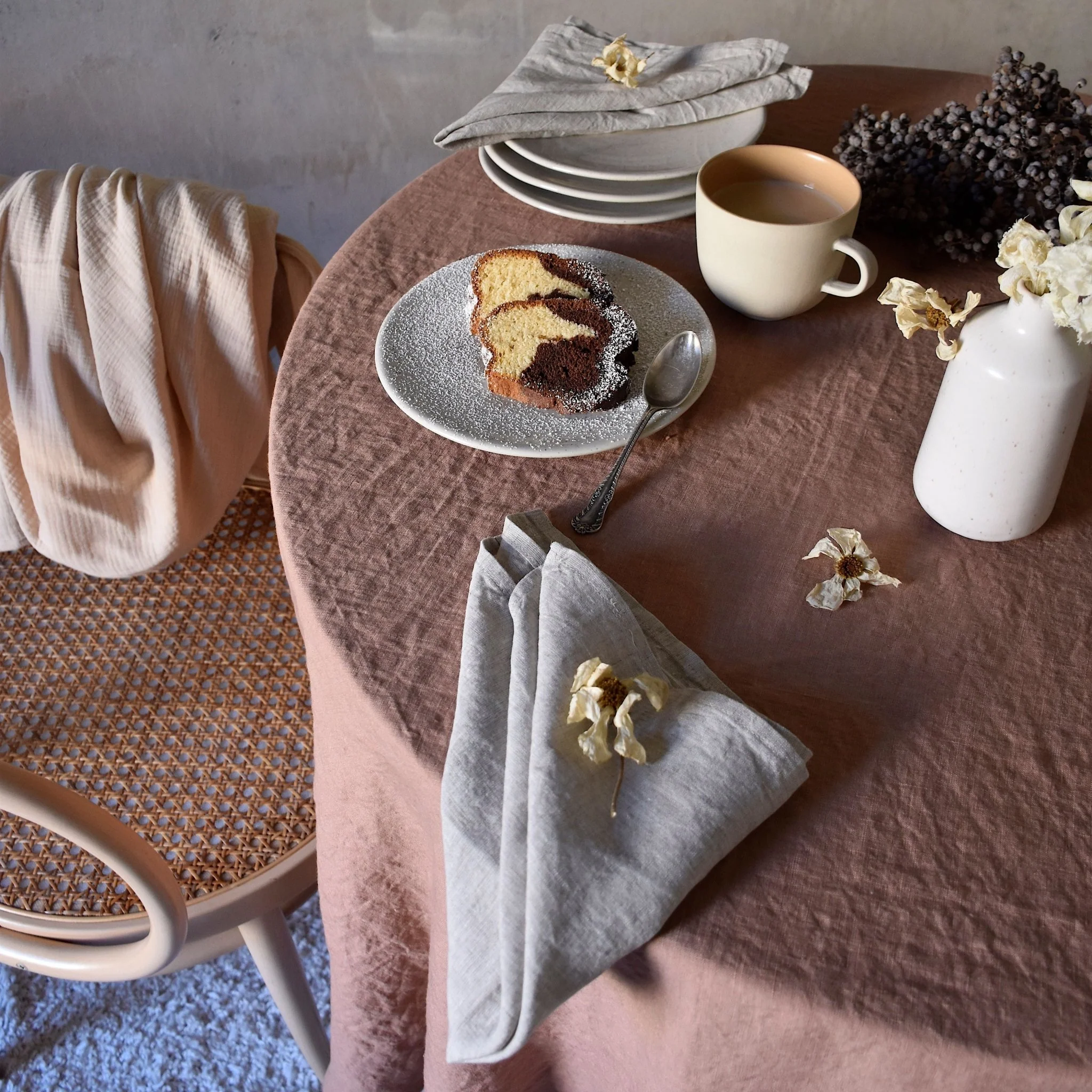 Melange Lightweight Linen Napkins Set of 2 - Image 3