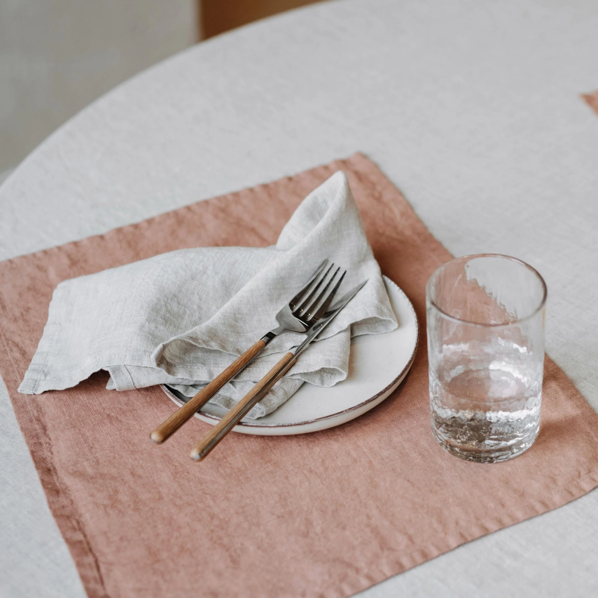 Melange Lightweight Linen Napkins Set of 2 - Image 4