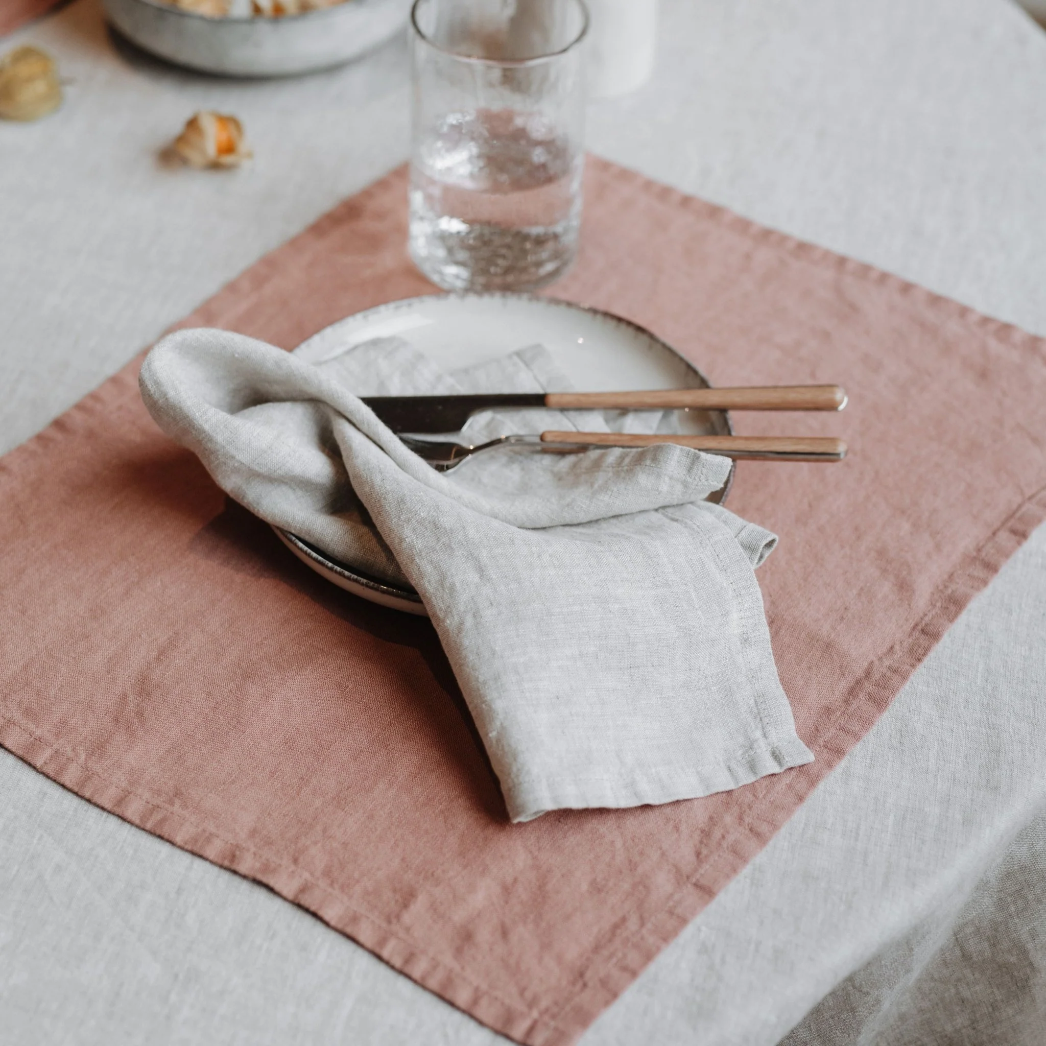 Melange Lightweight Linen Napkins Set of 2 - Image 5