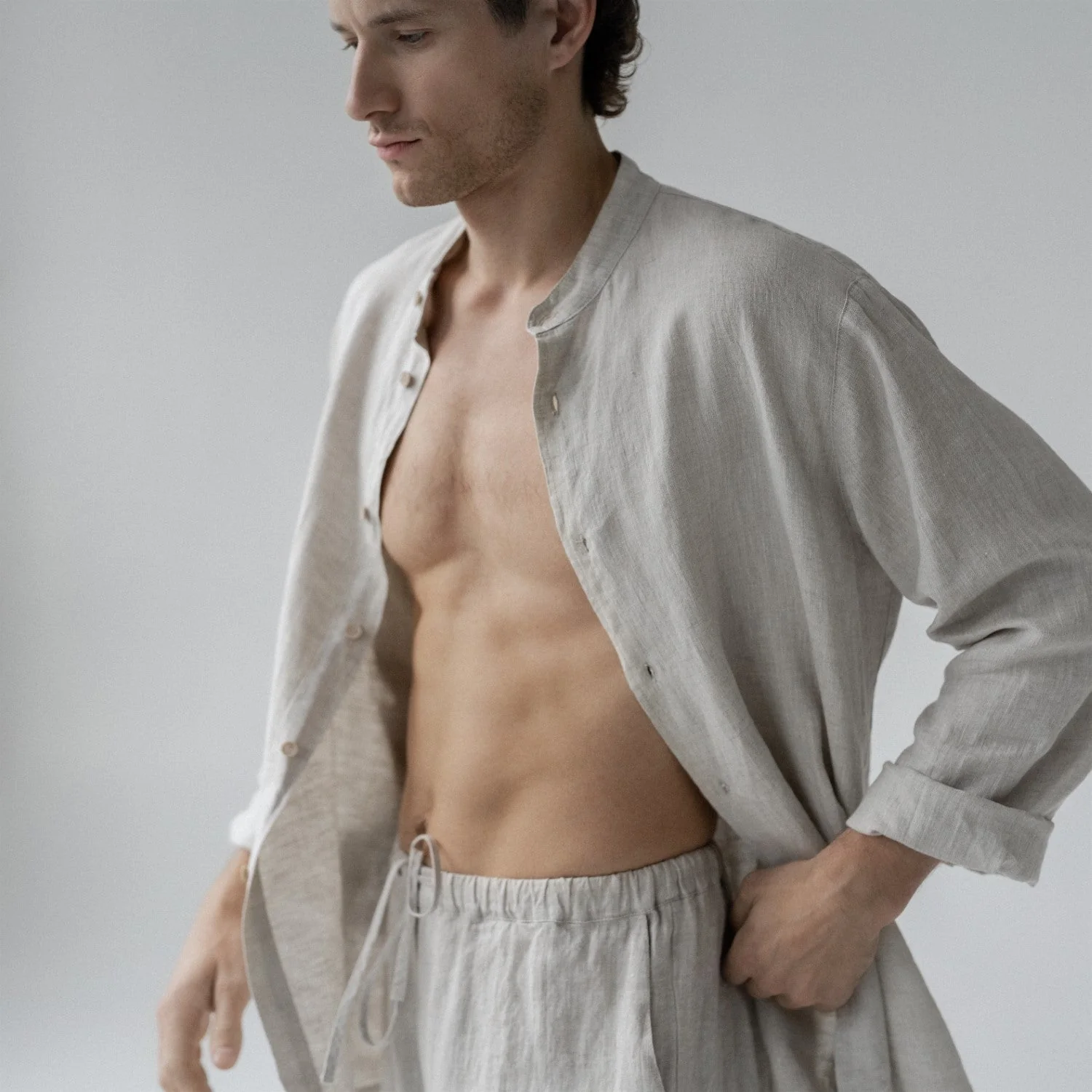 Melange Linen Currant Loungewear Set - Image 3