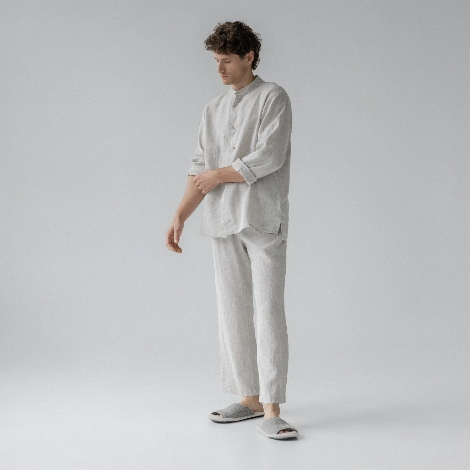 Melange Linen Currant Loungewear Set - Image 4