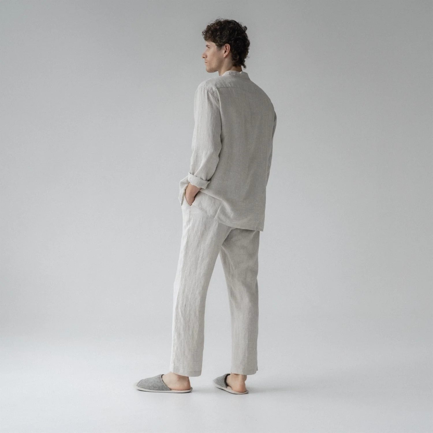 Melange Linen Currant Loungewear Set - Image 5