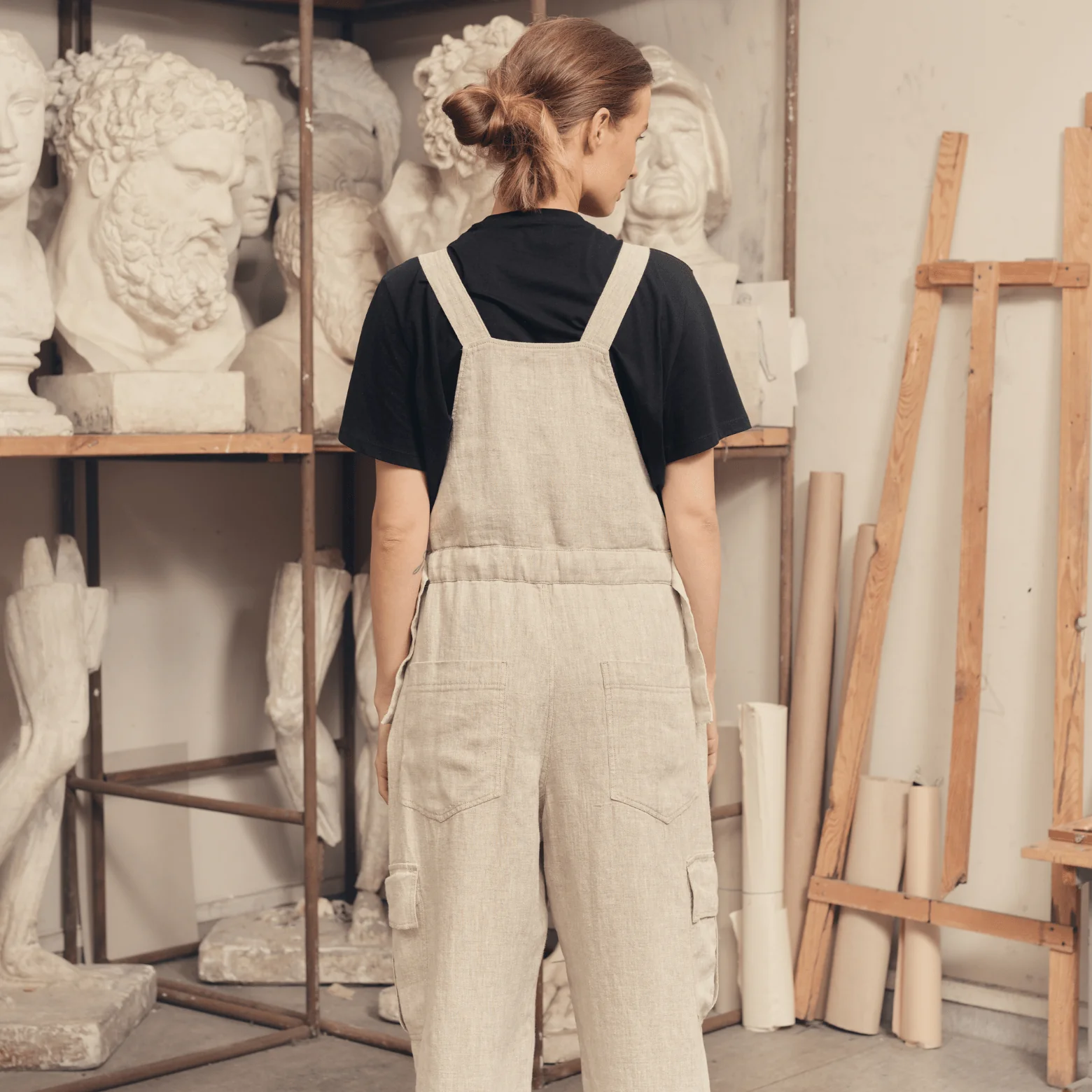 Melange Linen Elm Overalls - Image 4