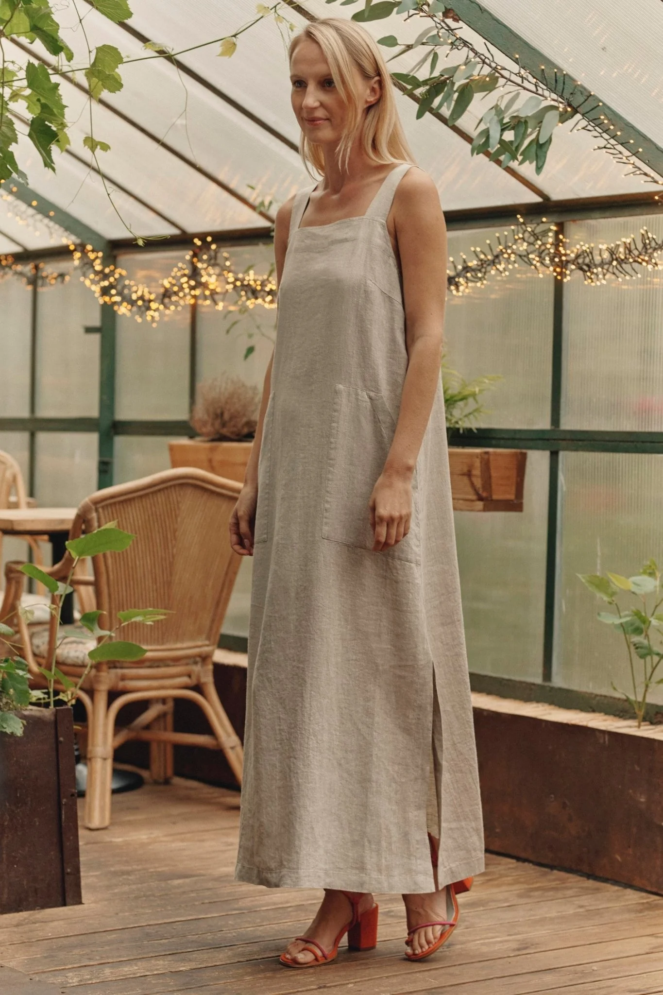 Melange Linen Fugue Dress - Image 2